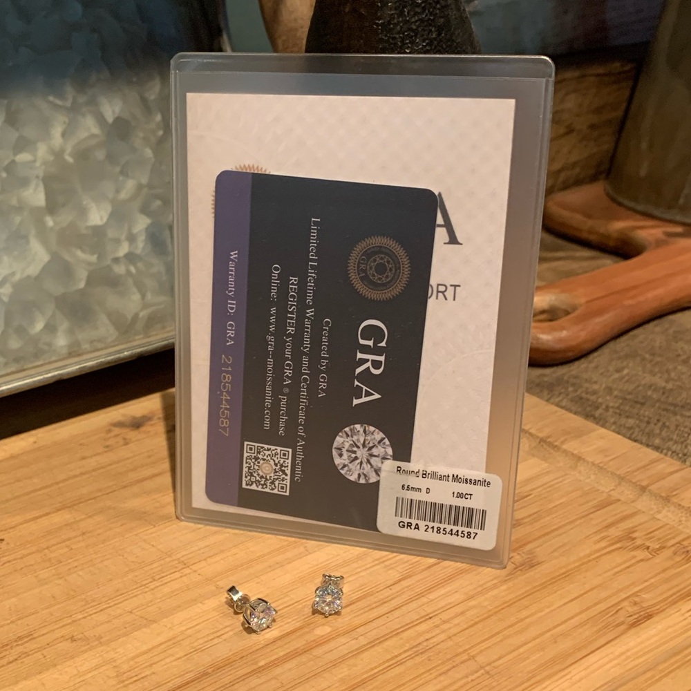 #26 2 ctw Moissanite’s earrings